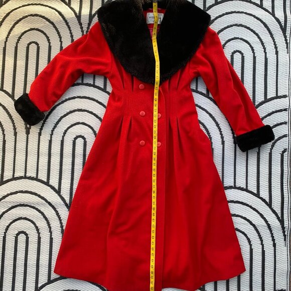 Vintage Votre Nom Penny Lane Coat Wool Faux Fur Double Breasted Overcoat - Picture 15 of 16